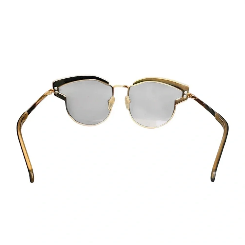 Karen Walker Superstars Felipe Sunglasses Blk/Gold Tone Mirrored Cat Eye - Picture 3 of 9